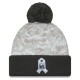 Los Angeles Rams  New Era White-Graphite 2024 Salute To Service Digital Camo Cuffed Knit Hat with Pom