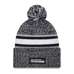 Los Angeles Rams New Era Heather Black 2023 Inspire Change Cuffed Knit Hat With Pom