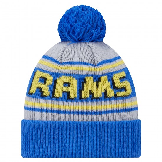 Los Angeles Rams New Era Royal Main Cuffed Knit Hat with Pom