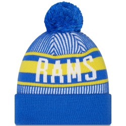 Los Angeles Rams New Era Royal Striped Cuffed Knit Hat with Pom