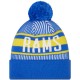 Los Angeles Rams New Era Royal Striped Cuffed Knit Hat with Pom