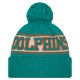 Miami Dolphins New Era Aqua Retro Cuffed Knit Hat with Pom