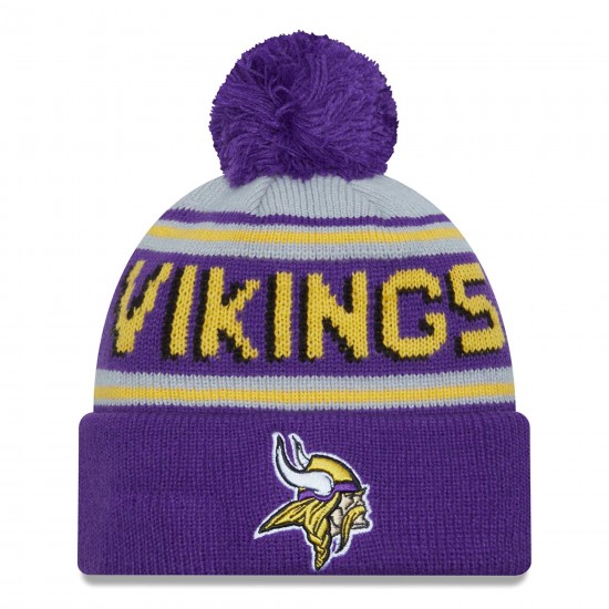Minnesota Vikings  New Era Purple  Main Cuffed Knit Hat with Pom