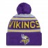 Minnesota Vikings  New Era Purple  Main Cuffed Knit Hat with Pom