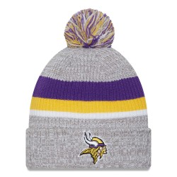 Minnesota Vikings New Era Heather Gray Cuffed Knit Hat with Pom