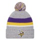 Minnesota Vikings New Era Heather Gray Cuffed Knit Hat with Pom