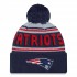 New England Patriots  New Era Navy  Main Cuffed Knit Hat with Pom