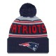 New England Patriots  New Era Navy  Main Cuffed Knit Hat with Pom