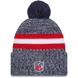 New England Patriots  New Era Navy 2023 Sideline Cuffed Knit Hat With Pom