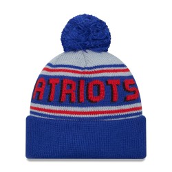 New England Patriots  New Era Royal Throwback Main Cuffed Knit Hat with Pom