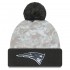 New England Patriots  New Era White-Graphite 2024 Salute To Service Digital Camo Cuffed Knit Hat with Pom