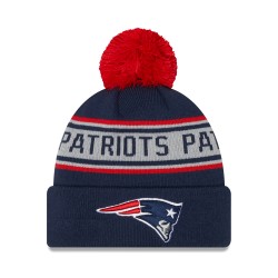 New England Patriots New Era Navy Repeat Cuffed Knit Hat with Pom