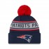 New England Patriots New Era Navy Repeat Cuffed Knit Hat with Pom