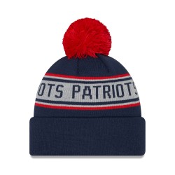 New England Patriots New Era Navy Repeat Cuffed Knit Hat with Pom