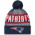 New England Patriots New Era Navy Striped Cuffed Knit Hat with Pom