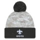 New Orleans Saints  New Era White-Graphite 2024 Salute To Service Digital Camo Cuffed Knit Hat with Pom