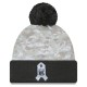 New Orleans Saints  New Era White-Graphite 2024 Salute To Service Digital Camo Cuffed Knit Hat with Pom