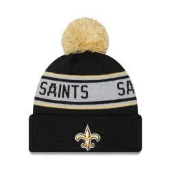 New Orleans Saints New Era Black  Repeat Cuffed Knit Hat with Pom