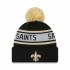 New Orleans Saints New Era Black  Repeat Cuffed Knit Hat with Pom