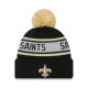 New Orleans Saints New Era Black  Repeat Cuffed Knit Hat with Pom