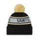 New Orleans Saints New Era Black  Repeat Cuffed Knit Hat with Pom