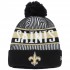 New Orleans Saints New Era Black Striped  Cuffed Knit Hat with Pom