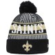 New Orleans Saints New Era Black Striped  Cuffed Knit Hat with Pom