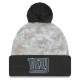 New York Giants  New Era White-Graphite 2024 Salute To Service Digital Camo Cuffed Knit Hat with Pom
