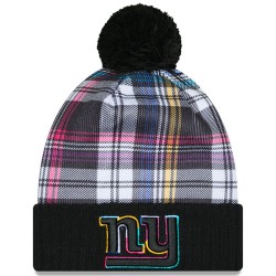 New York Giants New Era Black 2024 NFL Crucial Catch Cuffed Knit Hat with Pom