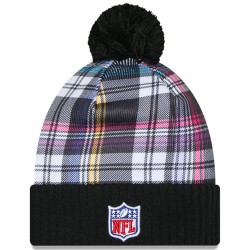 New York Giants New Era Black 2024 NFL Crucial Catch Cuffed Knit Hat with Pom