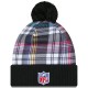 New York Giants New Era Black 2024 NFL Crucial Catch Cuffed Knit Hat with Pom