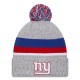 New York Giants New Era Heather Gray Cuffed Knit Hat with Pom