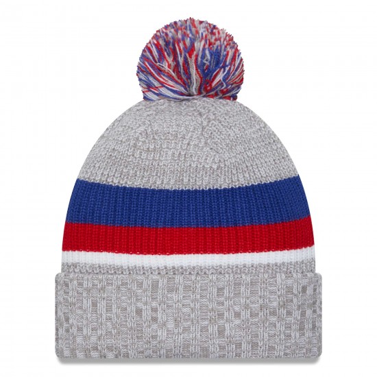 New York Giants New Era Heather Gray Cuffed Knit Hat with Pom