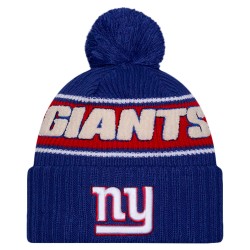 New York Giants New Era Royal 2024 Sideline Cuffed Knit Hat with Pom