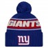 New York Giants New Era Royal 2024 Sideline Cuffed Knit Hat with Pom