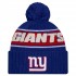 New York Giants New Era Royal 2024-25 Sideline Cuffed Knit Hat with Pom