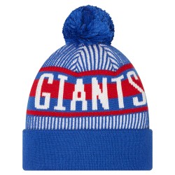 New York Giants New Era Royal Striped  Cuffed Knit Hat with Pom