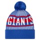 New York Giants New Era Royal Striped  Cuffed Knit Hat with Pom