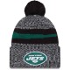 New York Jets  New Era Black 2023 Sideline Cuffed Knit Hat With Pom