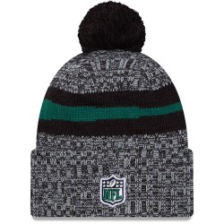 New York Jets  New Era Black 2023 Sideline Cuffed Knit Hat With Pom