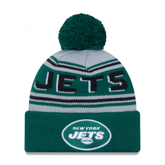 New York Jets  New Era Green  Main Cuffed Knit Hat with Pom