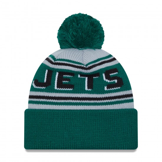 New York Jets  New Era Green  Main Cuffed Knit Hat with Pom