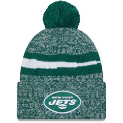 New York Jets  New Era Green 2023 Sideline Cuffed Knit Hat With Pom