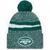 New York Jets  New Era Green 2023 Sideline Cuffed Knit Hat With Pom
