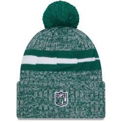 New York Jets  New Era Green 2023 Sideline Cuffed Knit Hat With Pom