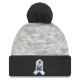 New York Jets  New Era White-Graphite 2024 Salute To Service Digital Camo Cuffed Knit Hat with Pom