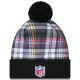 New York Jets New Era Black 2024 NFL Crucial Catch Cuffed Knit Hat with Pom