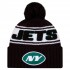 New York Jets New Era Black 2024 Sideline Cuffed Knit Hat with Pom
