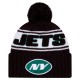 New York Jets New Era Black 2024 Sideline Cuffed Knit Hat with Pom