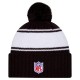 New York Jets New Era Black 2024 Sideline Cuffed Knit Hat with Pom